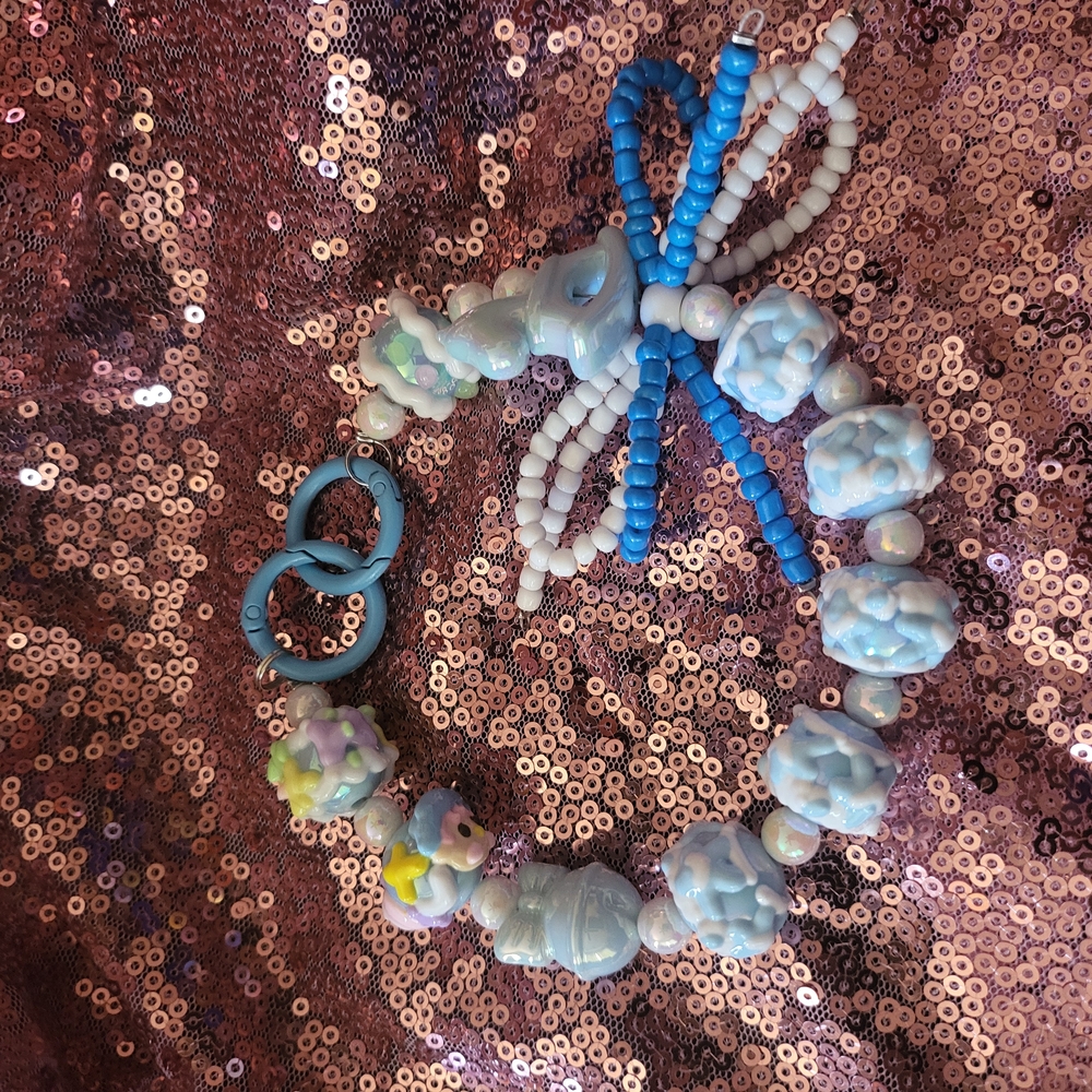 Beaded Blue and White Bracelet